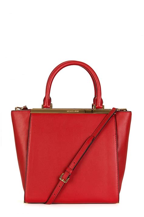 red michael kors lana leather clutch|Michael Kors red handbags.